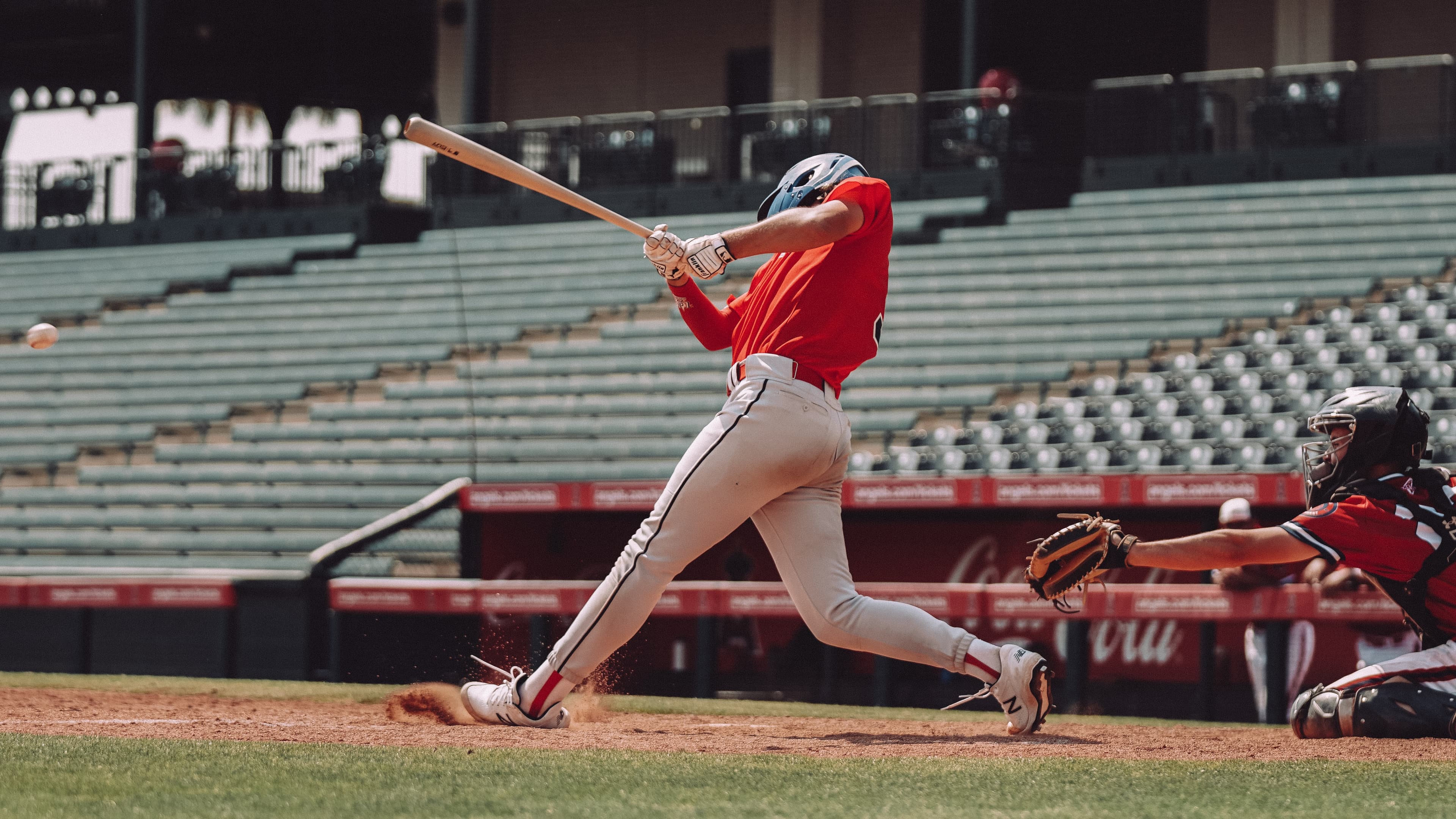 Baseball player swinging