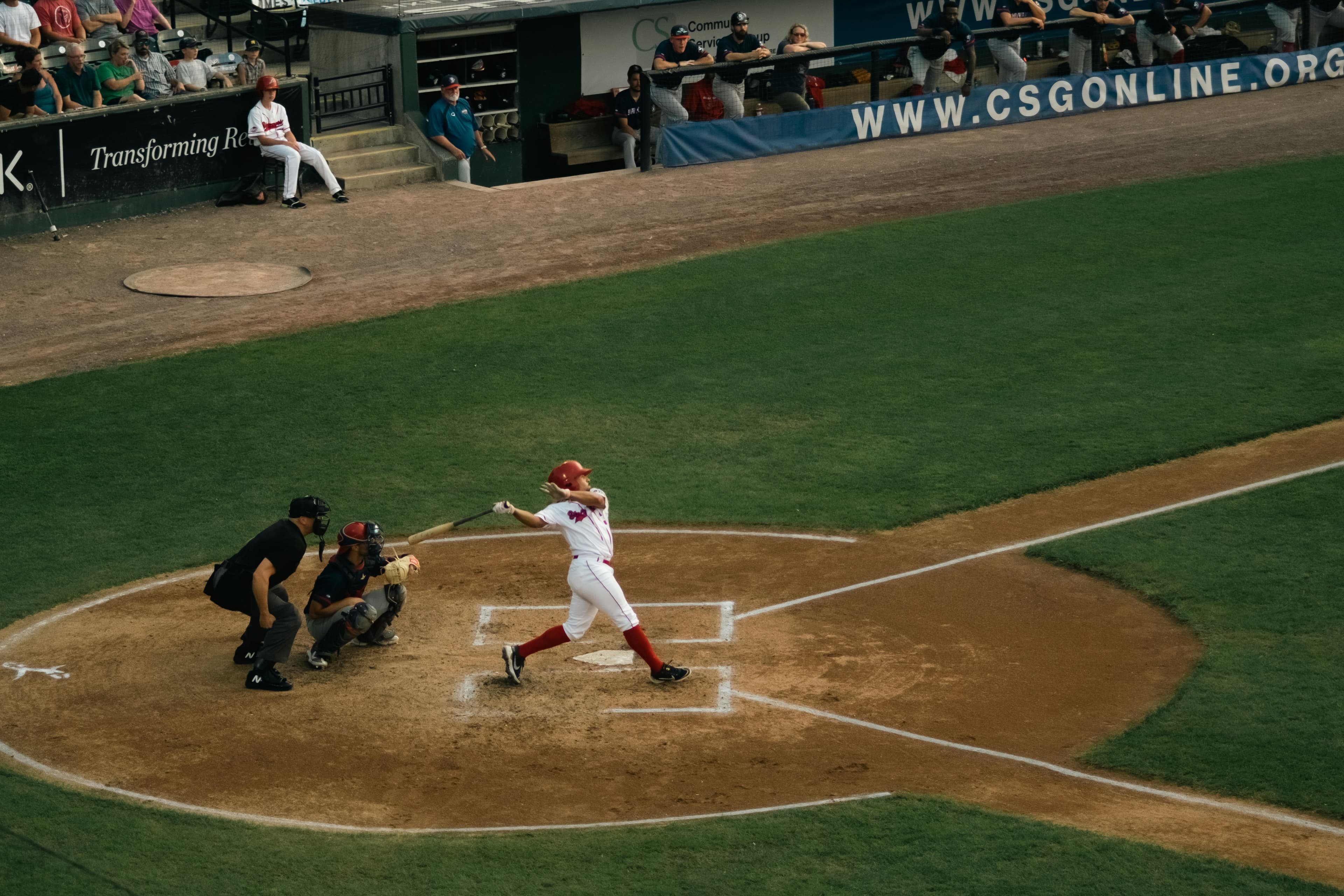 Player swinging on a field